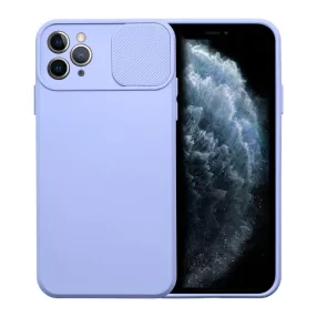   iPhone 11 Pro Max szilikon tok, hátlap tok, kamera védelemmel, levendula színű, SLIDE Case