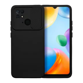   Xiaomi Redmi 10C szilikon tok, hátlap tok, kamera védelemmel, fekete, SLIDE Case