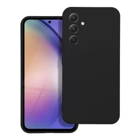   Samsung Galaxy A54 5G szilikon tok, hátlaptok, telefon tok, velúr belsővel, matt, fekete, Silicone