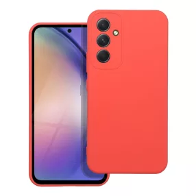   Samsung Galaxy A54 5G szilikon tok, hátlaptok, telefon tok, velúr belsővel, matt, barack színű, Silicone