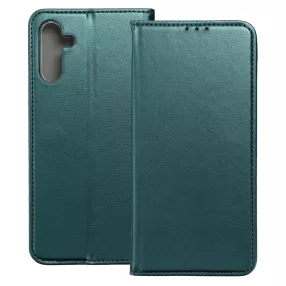   Samsung Galaxy A54 5G könyvtok, fliptok, telefon tok, mágneszáras, zöld, Smart Magneto