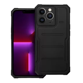   iPhone 13 Pro ütésálló hátlap tok, telefon tok, mikroszálas belsővel, kamera védelemmel, fekete, Heavy Duty