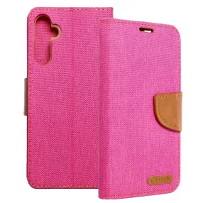   Samsung Galaxy A54 5G könyvtok, fliptok, telefon tok, mágneszáras, bankkártya tartós, rózsaszín, Canvas