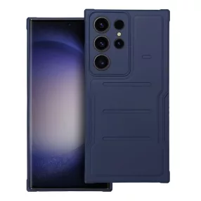   Samsung Galaxy S23 Ultra 5G ütésálló hátlap tok, telefon tok, mikroszálas belsővel, kamera védelemmel, sötétkék, Heavy Duty