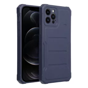   iPhone 12 Pro Max ütésálló hátlap tok, telefon tok, mikroszálas belsővel, kamera védelemmel, sötétkék, Heavy Duty