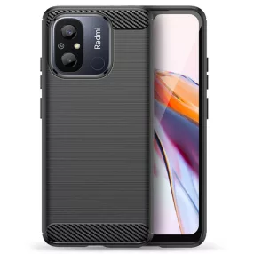   Xiaomi Redmi 12C szilikon tok, hátlaptok, telefon tok, karbon mintás, fekete, Carbon case