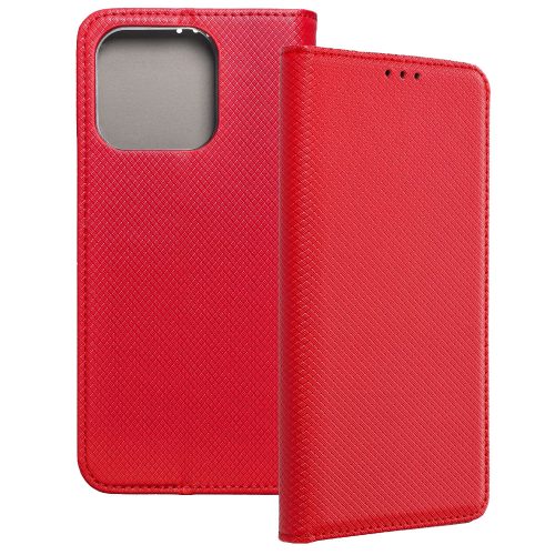 Xiaomi Redmi 12C könyvtok, fliptok, telefon tok, bankkártyatartós, mágneszáras, piros, Smart Case book