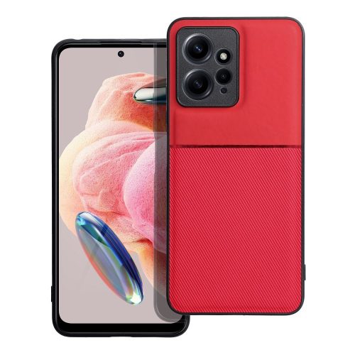 Xiaomi Redmi Note 12 4G hátlap tok, telefon tok, stílusos, prémium, piros, Noble Case