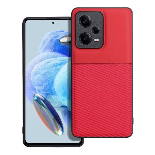 Xiaomi Redmi Note 12 Pro 5G (Globál) hátlap tok, telefon tok, stílusos, prémium, piros, Noble Case