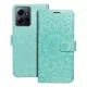 Xiaomi Redmi Note 12 4G könyvtok, fliptok, telefon tok, mágneszáras, bankkártyatartós, mandala mintás, zöld, Forcell Mezzo