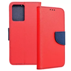   Xiaomi Redmi Note 12 4G könyvtok, fliptok, telefon tok, bankkártyatartós, mágneszáras, piros-sötétkék, Fancy