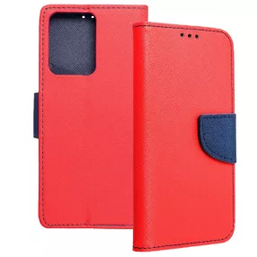   Xiaomi Redmi Note 12 Pro 5G (Globál) / Poco X5 Pro 5G könyvtok, fliptok, telefon tok, bankkártyatartós, mágneszáras, piros-sötétkék, Fancy