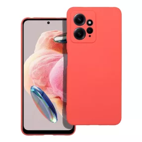   Xiaomi Redmi Note 12 4G szilikon tok, hátlaptok, telefon tok, velúr belsővel, matt, barack színű, Silicone