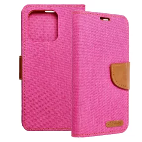   Xiaomi Redmi 12C könyvtok, fliptok, telefon tok, mágneszáras, bankkártya tartós, rózsaszín, Canvas