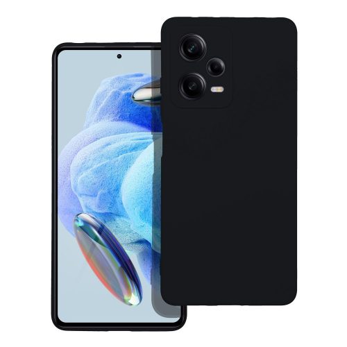 Xiaomi Redmi Note 12 Pro 5G (Globál) szilikon tok, hátlaptok, telefon tok, velúr belsővel, matt, fekete, Silicone