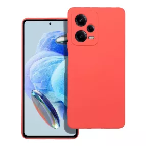   Xiaomi Redmi Note 12 Pro 5G (Globál) szilikon tok, hátlaptok, telefon tok, velúr belsővel, matt, barack színű, Silicone