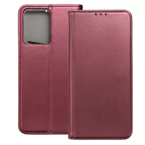   Xiaomi Redmi Note 12 Pro 5G (Globál) / Poco X5 Pro 5G könyvtok, fliptok, telefon tok, bankkártyatartós, mágneszáras, bordó, Smart Magneto