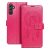 Samsung Galaxy A14 4G / A14 5G könyvtok, fliptok, telefon tok, oldalra nyíló tok, mágneszáras, bankkártyatartós, álomfogó mintás, magenta, Forcell Mezzo