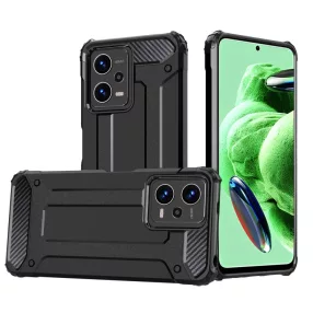   Xiaomi Redmi Note 12 5G (Globál) / Poco X5 5G hátlap tok, telefon tok, ütésálló, fekete, Armor