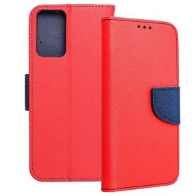   Xiaomi Redmi Note 12s 4G könyvtok, fliptok, telefon tok, bankkártyatartós, mágneszáras, piros-sötétkék, Fancy