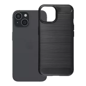   iPhone 15 szilikon tok, hátlaptok, telefon tok, karbon mintás, fekete, Carbon case