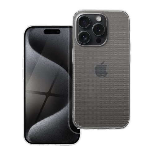 iPhone 15 Pro szilikon tok, hátlaptok, telefon tok, vastag, átlátszó, Clear, 2mm