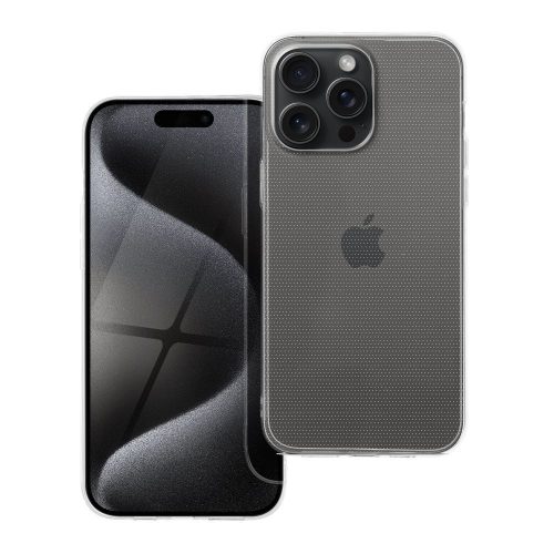 iPhone 15 Pro szilikon tok, hátlaptok, telefon tok, vastag, átlátszó, 2mm