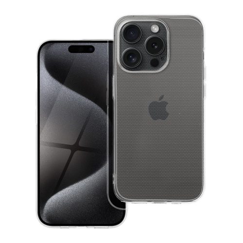 iPhone 15 Pro szilikon tok, hátlaptok, telefon tok, vastag, átlátszó, kamera védelemmel, 2mm