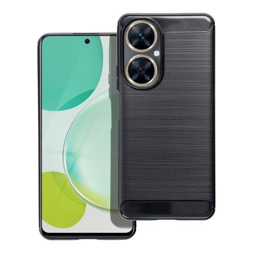 Huawei Nova 11i szilikon tok, hátlaptok, telefon tok, karbon mintás, fekete, Carbon case