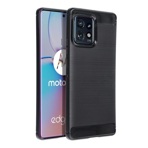 Motorola Edge 40 Pro 5G szilikon tok, hátlaptok, telefon tok, karbon mintás, fekete, Carbon case