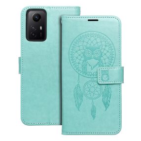   Xiaomi Redmi Note 12s 4G könyvtok, fliptok, telefon tok, mágneszáras, bankkártyatartós, álomfogó mintás, zöld, Forcell Mezzo