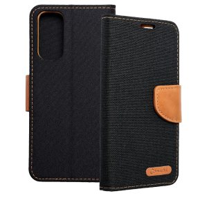   Xiaomi Redmi Note 12s 4G könyvtok, fliptok, telefon tok, mágneszáras, bankkártya tartós, fekete, Canvas