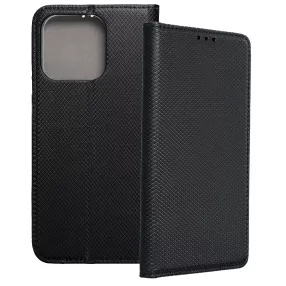   Xiaomi Redmi 12 4G / 5G könyvtok, fliptok, telefon tok, bankkártyatartós, mágneszáras, fekete, Smart Case book