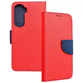   Honor 90 Lite 5G könyvtok, fliptok, telefon tok, bankkártyatartós, mágneszáras, piros-sötétkék, Fancy