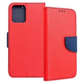   Motorola Moto G14 könyvtok, fliptok, telefon tok, bankkártyatartós, mágneszáras, piros-sötétkék, Fancy