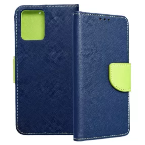   Motorola Moto G14 könyvtok, fliptok, telefon tok, bankkártyatartós, mágneszáras, sötétkék-zöld, Fancy