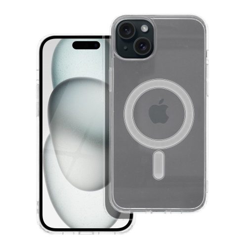 iPhone 15 hátlaptok, telefon tok, MagSafe kompatibilis, átlátszó, Mag Cover