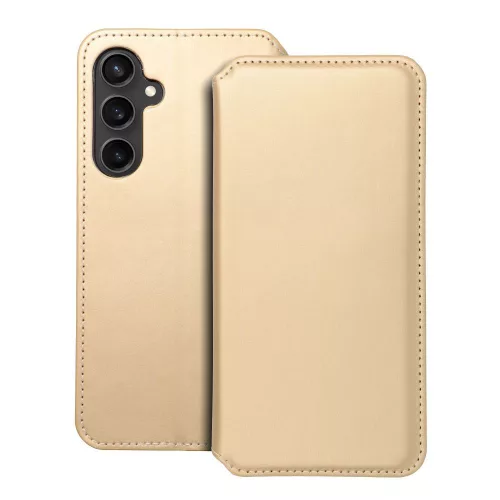 Samsung Galaxy S23 FE 5G könyvtok, fliptok, telefon tok, bankkártyatartós, mágneszáras, arany, Dual Pocket