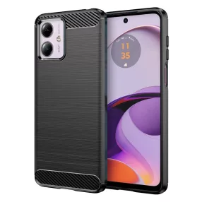   Motorola Moto G14 szilikon tok, hátlaptok, telefon tok, karbon mintás, fekete, Carbon case