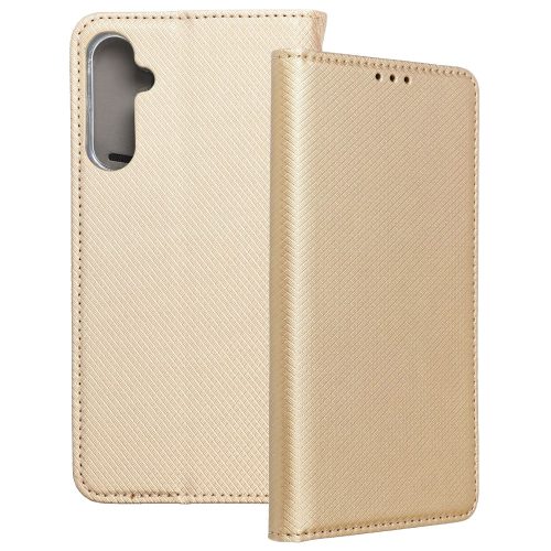 Samsung Galaxy A15 4G / A15 5G könyvtok, fliptok, telefon tok, bankkártyatartós, mágneszáras, arany, Smart Case book