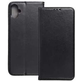   Samsung Galaxy A05 könyvtok, fliptok, telefon tok, bankkártyatartós, mágneszáras, fekete, Smart Magneto