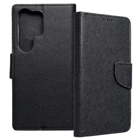   Samsung Galaxy S24 Ultra 5G könyvtok, fliptok, telefon tok, mágneszáras, bankkártyatartós, fekete, Fancy