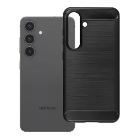   Samsung Galaxy S24 Plus 5G (S24+ 5G) szilikon tok, hátlaptok, telefon tok, karbon mintás, fekete, Carbon case