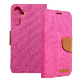   Samsung Galaxy A15 4G / A15 5G könyvtok, fliptok, telefon tok, mágneszáras, bankkártya tartós, rózsaszín, Canvas