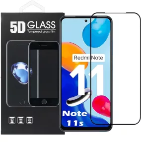   Xiaomi Redmi Note 11 / 11S üvegfólia, tempered glass, előlapi, 5D, edzett, hajlított, fekete kerettel
