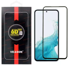  Samsung Galaxy A54 5G / S23 FE 5G üvegfólia, tempered glass, előlapi, edzett, hajlított, fekete kerettel, Veason 6D Pro