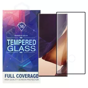   Samsung Galaxy S23 Ultra 5G üvegfólia, tempered glass, előlapi, 5D, edzett, hajlított, fekete kerettel, ujjlenyomat olvasónál kivágott