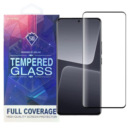 Xiaomi 13 Pro 5G üvegfólia, tempered glass, előlapi, 5D, edzett, hajlított, fekete kerettel