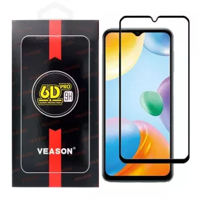   Xiaomi Redmi 12C / Redmi 10C / Poco C40 üvegfólia, tempered glass, előlapi, edzett, hajlított, fekete kerettel, Veason 6D Pro