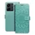Xiaomi Redmi 13C / Poco C65 könyvtok, fliptok, telefon tok, mágneszáras, bankkártyatartós, mandala mintás, zöld, Forcell Mezzo